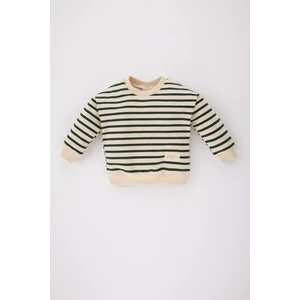 Erkek Bebek Regular Fit Bisiklet Yaka Çizgili Sweatshirt C2493A524SP
