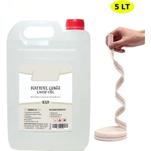 Dünya Magnet Kandillo Şeffaf Kandil Yağı Iç Mekan 5 Lt. + 1 Mt. Fitil