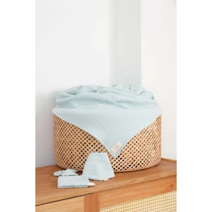 4 Kat Müslin Battaniye BASIC SET 110x110cm Mint Pamuk Yenidoğan Kundak Puset Örtüsü