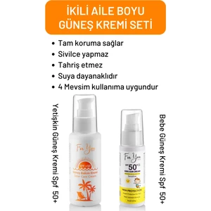 For You Gold Güneş Aile Set |orijinal Boy Yetişkin ve Çocuk Güneş Kremi Koruyucu Bakım Seti +50 Spf (2ürün)