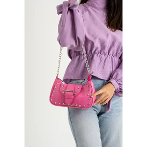 Nbi Bags Bony Zımbalı Timsah Desenli Siyah Kol Çantası