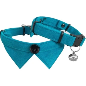 Kadife Zilli Yakalı Kedi Boyun Tasması Yeşil