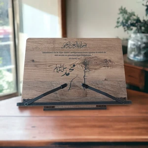 İsfahan TA Kitap Okuma Standı Masaüstü Ahşap Kuran Rahlesi Tablet Tutucu