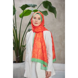 Nature Fulya Soft Şal Turuncu Yeşil 3041-05