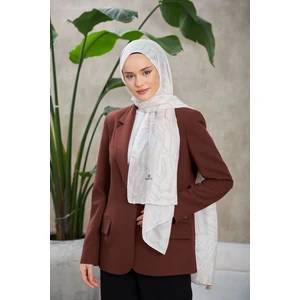 Ethnic Galaxy Soft Şal Beyaz Bej 3042-04