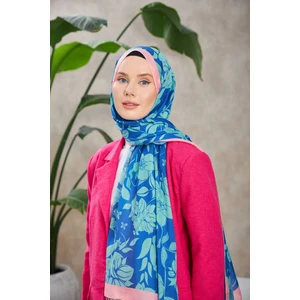 Nature Fulya Soft Şal Pembe Çelik Mavi 3041-13