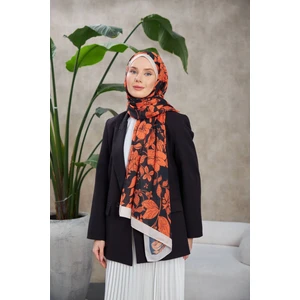 Nature Fulya Soft Şal Turuncu Siyag 3041-08