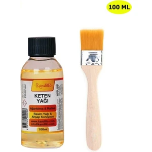 Dünya Magnet Ağartılmış Rafine Keten Yağı 100 Ml.  Resim Yağı + Fırça