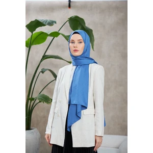 Line Leola Desen Ipeksi Jakar Şal Mavi 9009-20