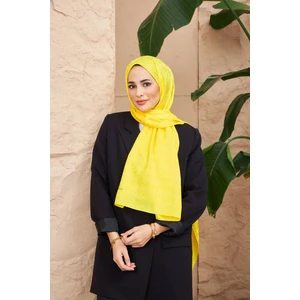 Cross Desen Ipeksi Jakar Şal Sarı 9006-10