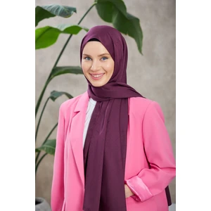 Line Leola Desen Ipeksi Jakar Şal Patlıcan Mor 9009-18