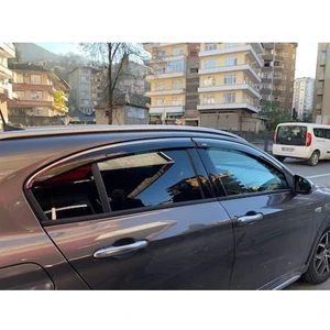 Fiat Egea Cross 2018-2023 Krom Cam Rüzgarlığı Mugen Kromlu  4'lü Set Niken Marka