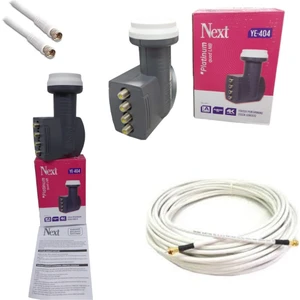 Next 4'lü Lnb+25 Metre Hazır-Tak-Kullan Uydu Anten Kablosu