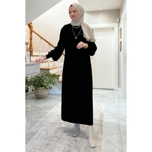 Rabia Şamlı Ecem Siyah Triko Elbise