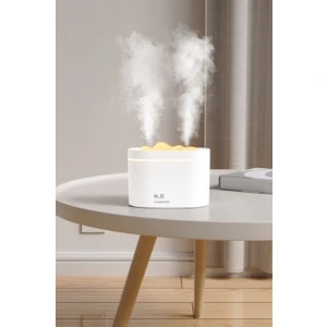 H2O Humidifier 800 ml Ulrasonik Hava Nemlendirici Double Spray Buhar Makinesi ve Aroma Difüzörü
