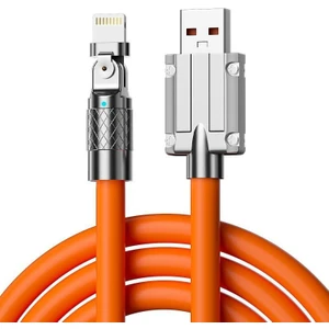 6A Ios Apple Lightning Sıvı Silikon Data Hızlı Şarj Kablosu - 180 Derece Oynar Başlık - Katlanmaz Kırılmaz Dayanıklı Kablo