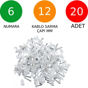 Beton Çivili Kablo Tutucu Kroşe No: 6 - 12MM 20 Adet