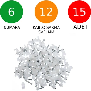Beton Çivili Kablo Tutucu Kroşe No: 6 - 12MM 15 Adet