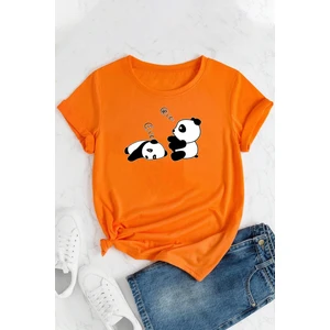 Only Trendwear  Uykucu Panda Baskılı Tasarım Tshirt