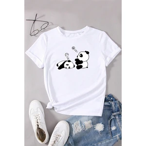 Only Trendwear  Uykucu Panda Baskılı Tasarım Tshirt