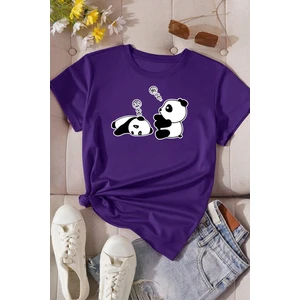 Only Trendwear  Uykucu Panda Baskılı Tasarım Tshirt