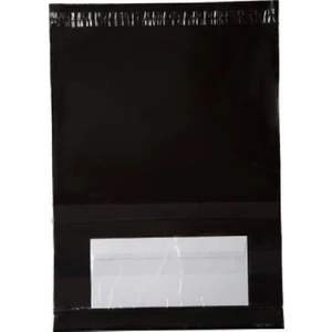 Cepli 30 x 37 + 5 cm Siyah Kargo Poşeti Orta Boy Kargo Torbası 80 Mikro
