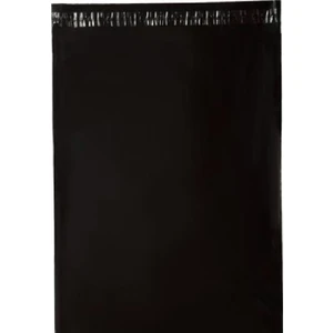 Cepsiz 35 x 45 + 5 cm Siyah Kargo Poşeti Büyük Boy Kargo Torbası 80 Mikron