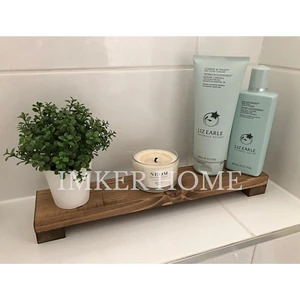 IMKER HOME Dekoratif Ahşap Stand Sunum Tahtası Mutfak Düzenleyici Sosluk Yağdanlık Yağlık Sıvı Sabun Altlığı