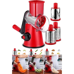 3 Bıçaklı Kollu Sebze Doğrayıcı Dilimleyici Mutfak Tambur Peynir Fındık Ceviz Öğütücü Rende Seti