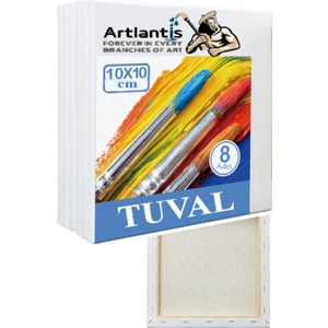 Tuval 10X10 Astarlı Kare Mini Tuval 8 Adet Resim Tuvali 10*10 Tual Akrilik Boya Yağlı Boya Için Ideal