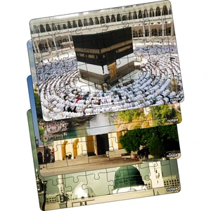Notpa Çocuklar Için Eğitici ve Öğretici Ahşap Renkli Yapboz 4lü Set Islam ve Medeniyet Serisi