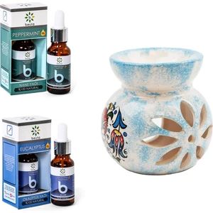 Okaliptus Yağı 20 ml + Beuta Nane Yağı 20 ml + Seramik Buhurdanlık