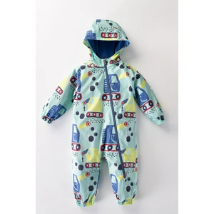 Podium Giyim Sevimli Vinçler Pamuk Astarlı Fermuarlı Kapüşonlu Çocuk Yağmurluk Tulum Mont