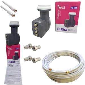 Next 4'lü Lnb+20 Metre Hazır-Tak-Kullan Uydu Anten Kablosu