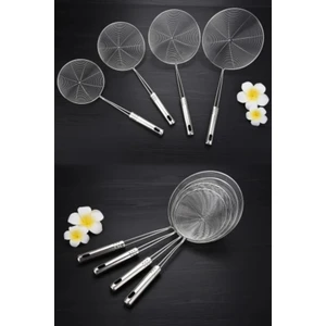 Berdina Home Çelik Kevgir Süzgeç Metal Saplı Kabak Sebze Patates Kızartma