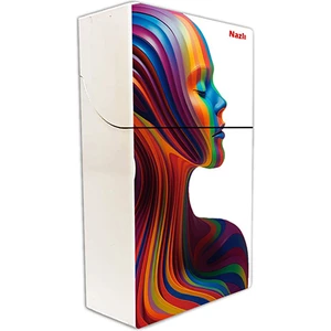 İşte Bu Soyut Sanat Baskılı Tabaka Kişiye Özel Isimli Sigara Kutusu/tabakası / Kadın Gökkuşağı