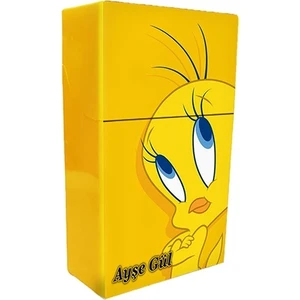 İşte Bu Tweety Baskılı Tabaka Kişiye Özel Isimli Sigara Kutusu/tabakası Standart Boy