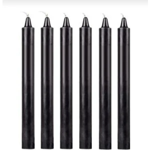 Iv Candles Homedecor Siyah 6'lı Bakkal Mum