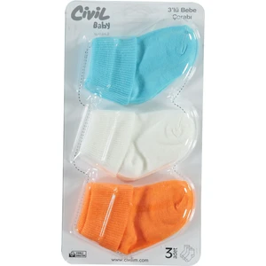 Civil Baby Bebek 3'lü Çorap Set 0-24 Ay Turuncu