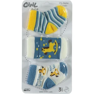Civil Baby Erkek Bebek 3'lü Çorap Set 0-24 Ay Indigo