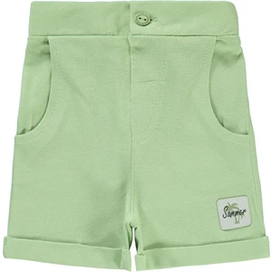Civil Baby Erkek Bebek Şort Yeşil Renk Pamuklu Hafif Kumaş 6-18 Ay İçin Rahat Kesim