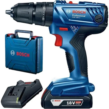 Bosch Professional Gsb 180 Li 18V 2AH Tek Akülü Darbeli Matkap -