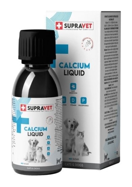 Supravet Calcium Kedi ve Köpekler Için Sıvı Kalsiyum Damla 100 ml