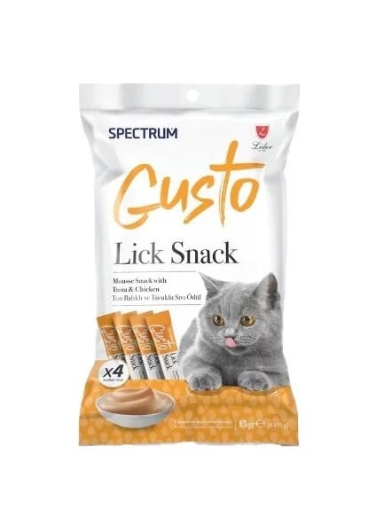 Spectrum Gusto Ton Balıklı ve Tavuklu Sıvı Kedi Ödül Maması 4X15 gr