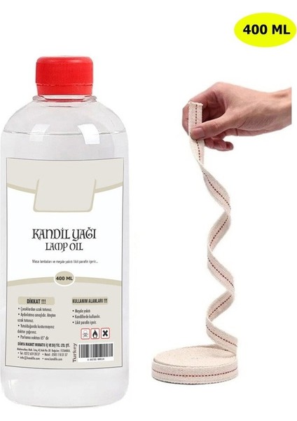 Dünya Magnet Şeffaf Kandil Yağı Iç Mekan 400 ml + 50CM Fitil