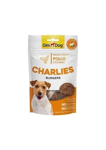 Charlies Burger Tavuklu Tahılsız ve Şekersiz Köpek Ödül Maması 70 gr