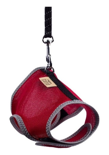 Cattie Havalı Dokuma Kedi Göğüs ve Gezdirme Takımı Small Kırmızı 1X20-30 cm