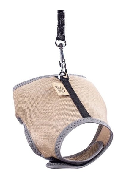 Cattie Havalı Dokuma Kedi Göğüs ve Gezdirme Takımı Small Bej 1X20-30 cm