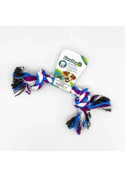 Tazemama Eurodog Diş Ipi Iki Düğüm Kalın Mor Mavi BEYAZ20CM