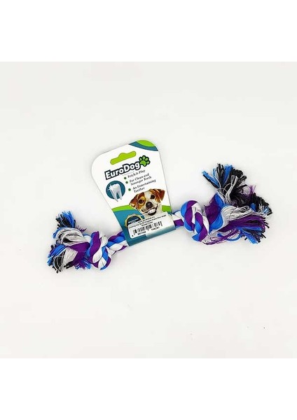 Tazemama Eurodog Diş Ipi Iki Düğüm Kalın Mor Mavi BEYAZ15CM